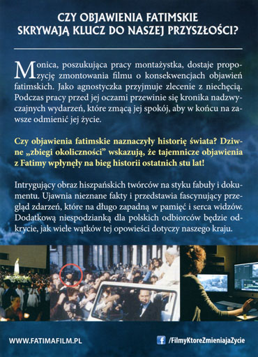 Tył ulotki filmu 'Fatima. Ostatnia tajemnica'