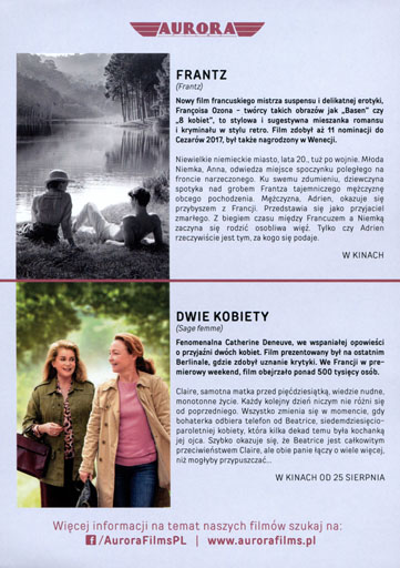 Tył ulotki filmu 'Frantz'