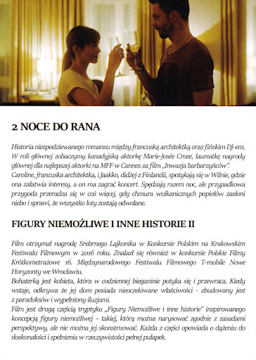 Tył ulotki filmu '2 noce do rana'