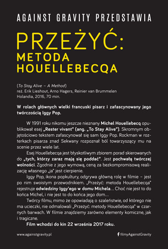 Tył ulotki filmu 'Przeżyć: Metoda Houellebecqa'