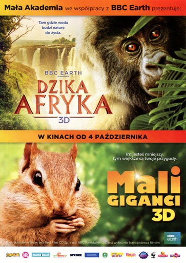 Przód ulotki filmu 'Dzika Afryka 3D'
