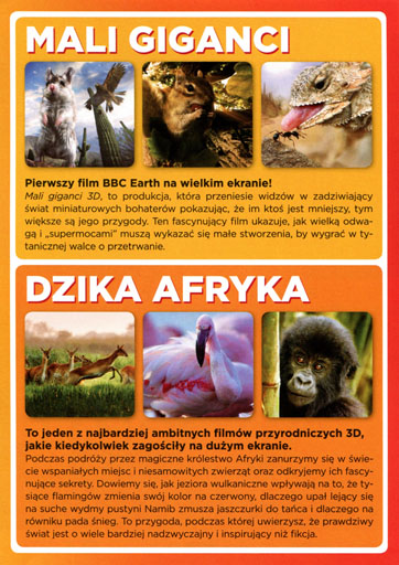 Tył ulotki filmu 'Dzika Afryka 3D'