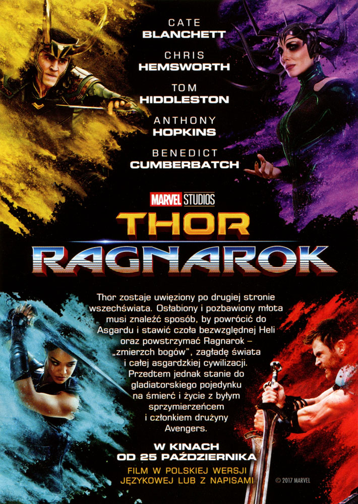 Ulotka filmu 'Thor: Ragnarok (tył)'