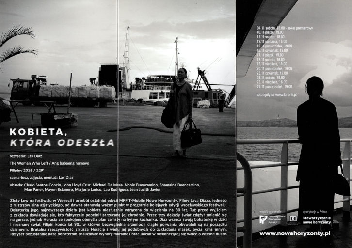 Tył ulotki filmu 'Kobieta, która odeszła'