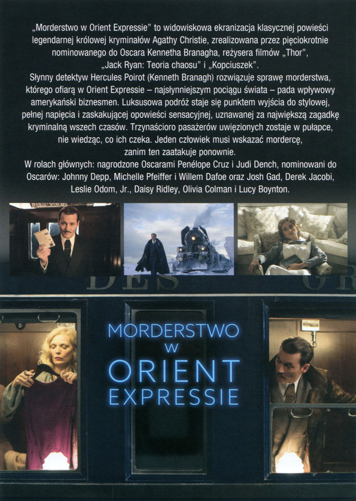Ulotka filmu 'Morderstwo W Orient Expressie (tył)'