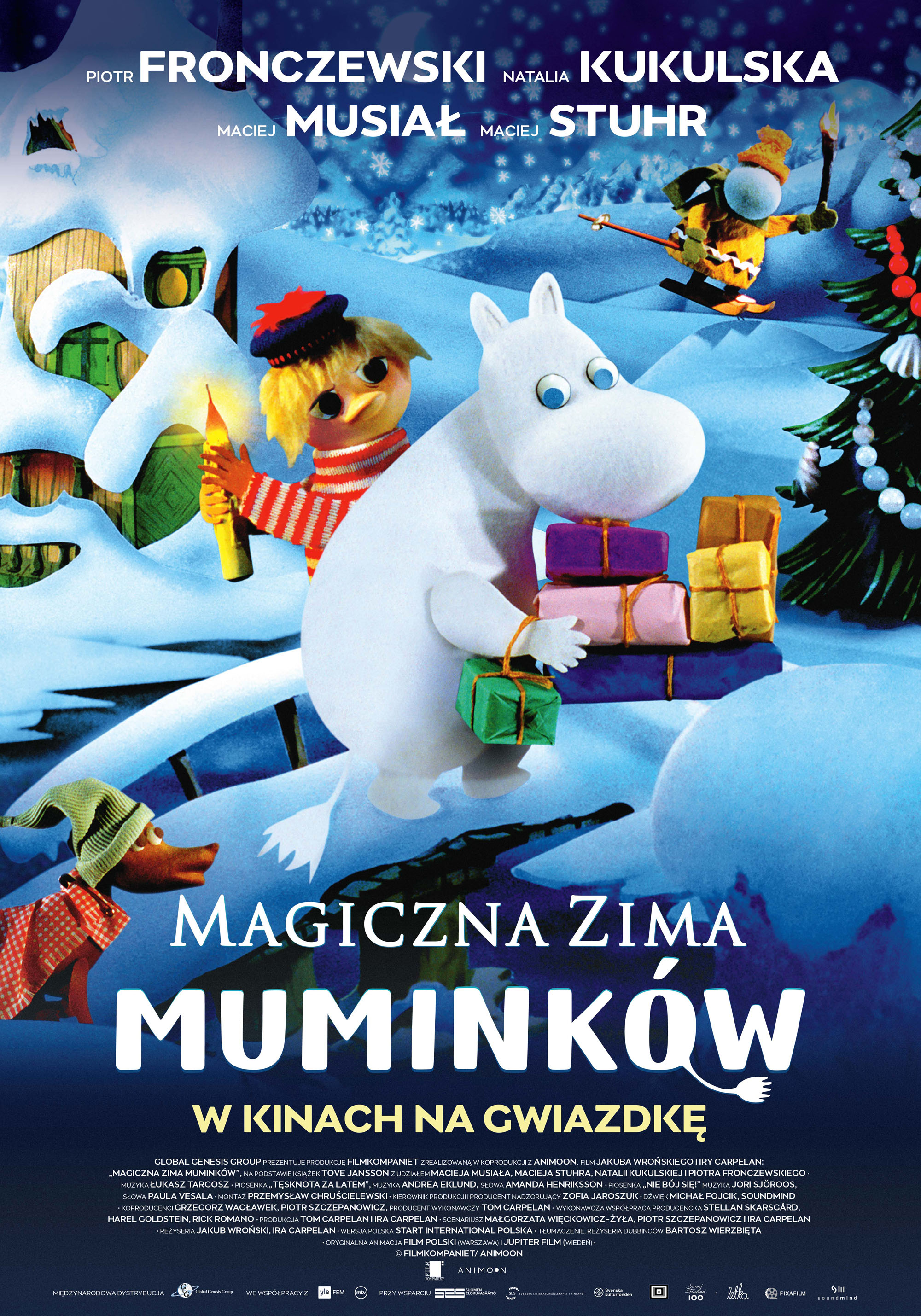 Polski plakat filmu 'Magiczna zima Muminków'
