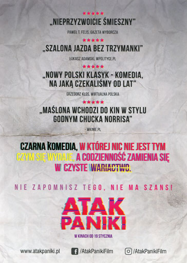 Tył ulotki filmu 'Atak Paniki'