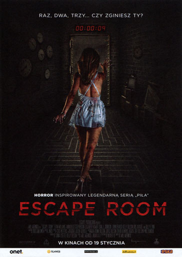 Przód ulotki filmu 'Escape Room'