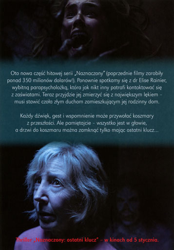 Tył ulotki filmu 'Naznaczony: Ostatni klucz'
