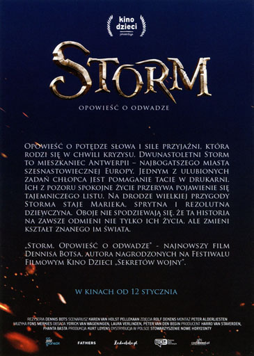 Tył ulotki filmu 'Storm. Opowieść o odwadze'