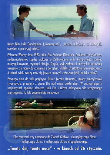Tył ulotki filmu 'Tamte dni, tamte noce'
