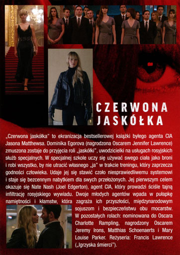 Tył ulotki filmu 'Czerwona jaskółka'