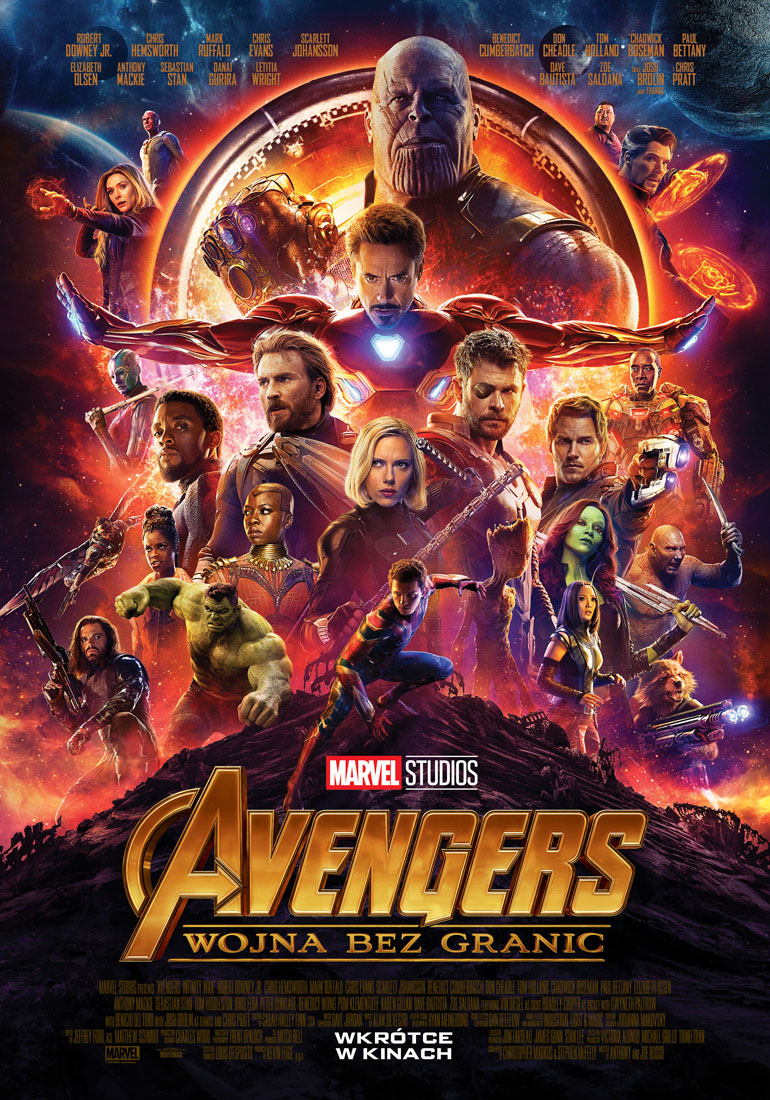 Polski plakat filmu 'Avengers: Wojna bez granic'