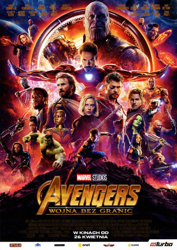 Przód ulotki filmu 'Avengers: Wojna bez granic'