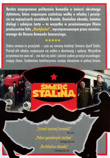 Tył ulotki filmu 'Śmierć Stalina'