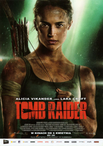 Przód ulotki filmu 'Tomb Raider'