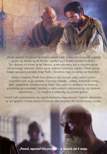 Tył ulotki filmu 'Paweł, apostoł Chrystusa'