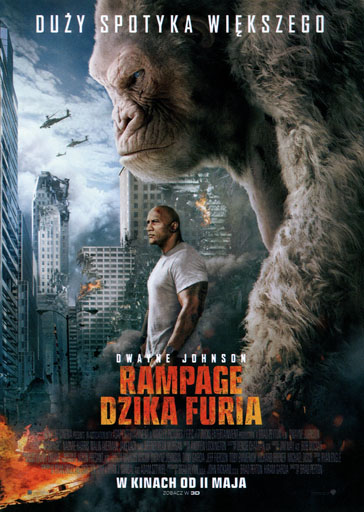Przód ulotki filmu 'Rampage: Dzika furia'
