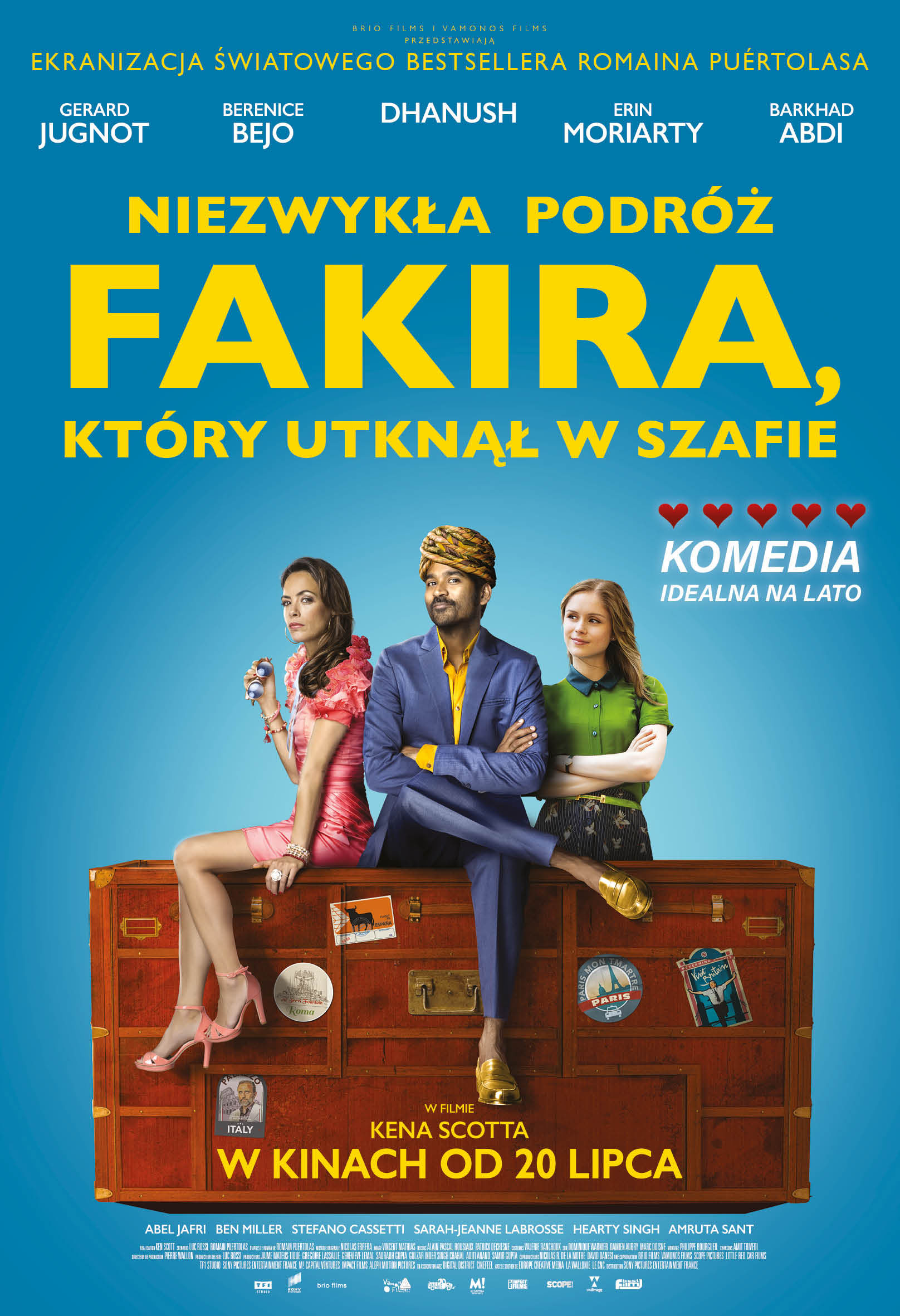 Polski plakat filmu 'Niezwykła podróż fakira, który utknął w szafie'