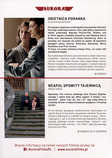 Tył ulotki filmu 'Obietnica poranka'