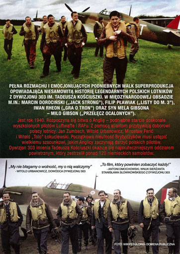 Tył ulotki filmu '303. Bitwa o Anglię'
