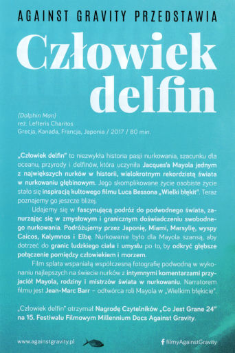Tył ulotki filmu 'Człowiek delfin'