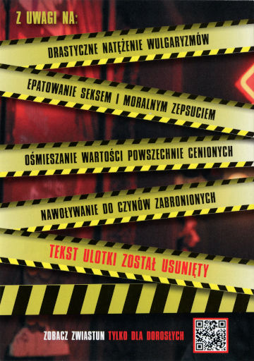 Tył ulotki filmu 'Rozpruci na śmierć'