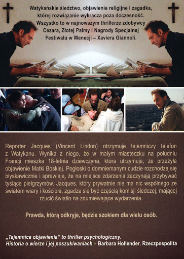 Tył ulotki filmu 'Tajemnica objawienia'