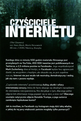 Tył ulotki filmu 'Czyściciele internetu'