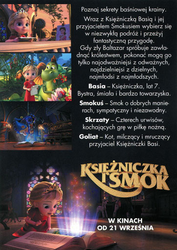 Tył ulotki filmu 'Księżniczka i smok'