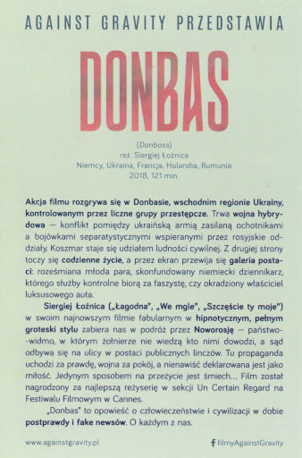 Tył ulotki filmu 'Donbas'