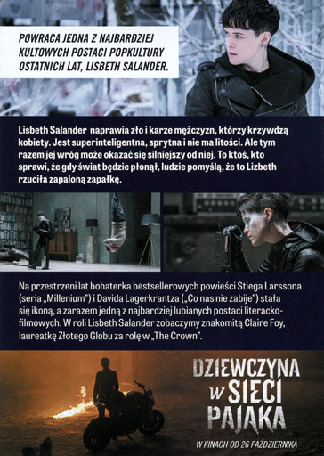 Tył ulotki filmu 'Dziewczyna w sieci pająka'