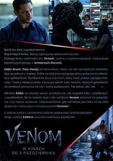 Tył ulotki filmu 'Venom'