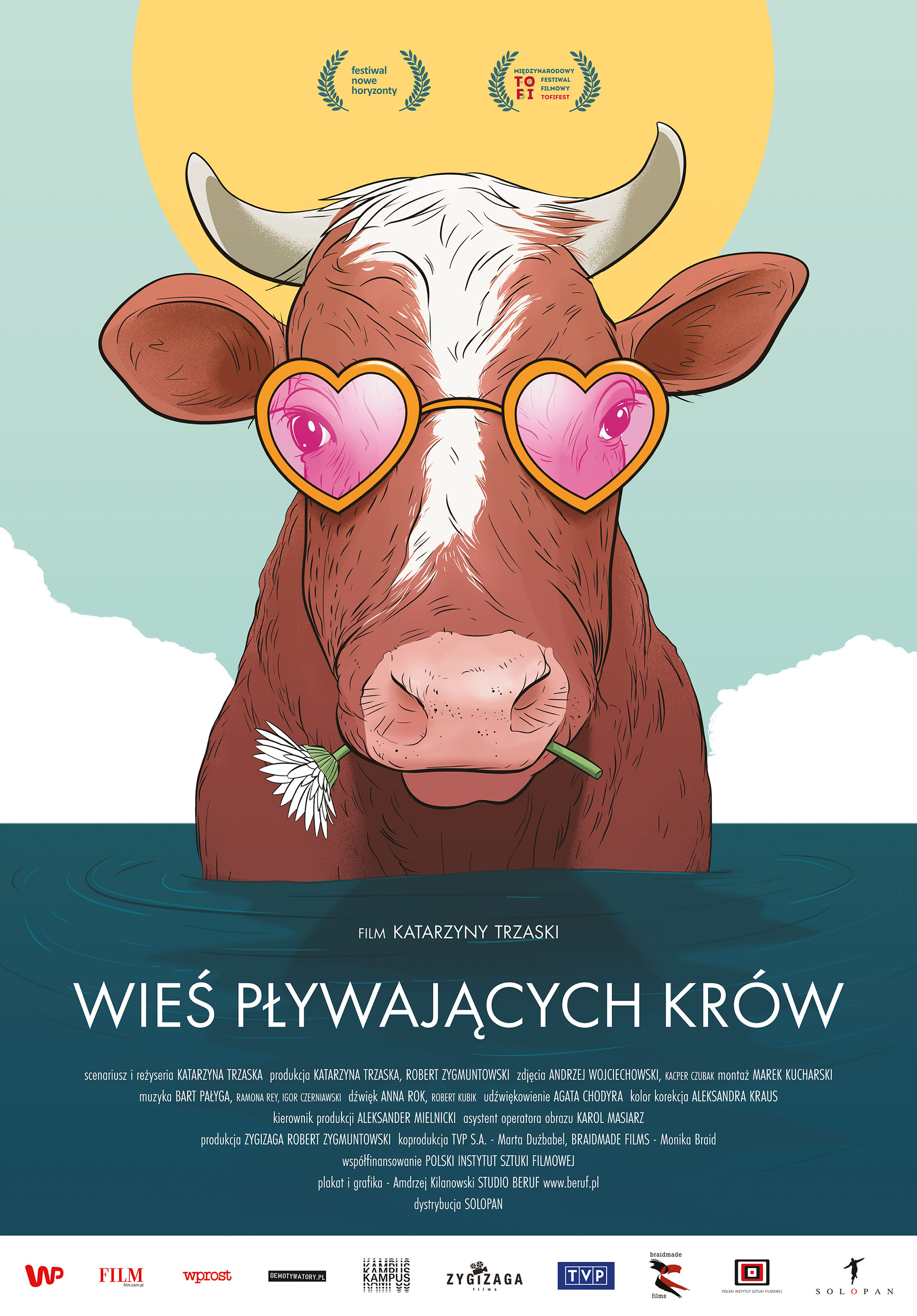 Polski plakat filmu 'Wieś pływających krów'