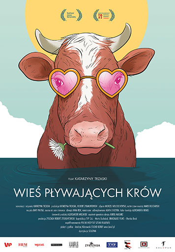 Polski plakat filmu 'Wieś pływających krów'