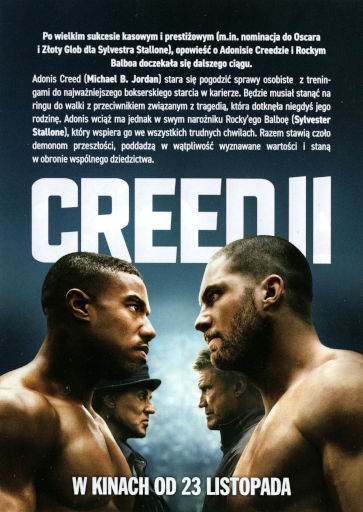 Tył ulotki filmu 'Creed II'