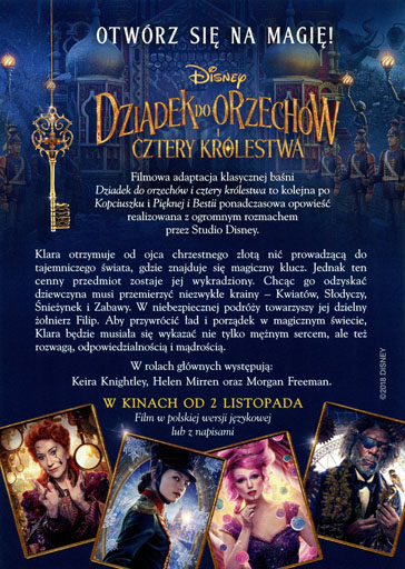Tył ulotki filmu 'Dziadek do orzechów i cztery królestwa'