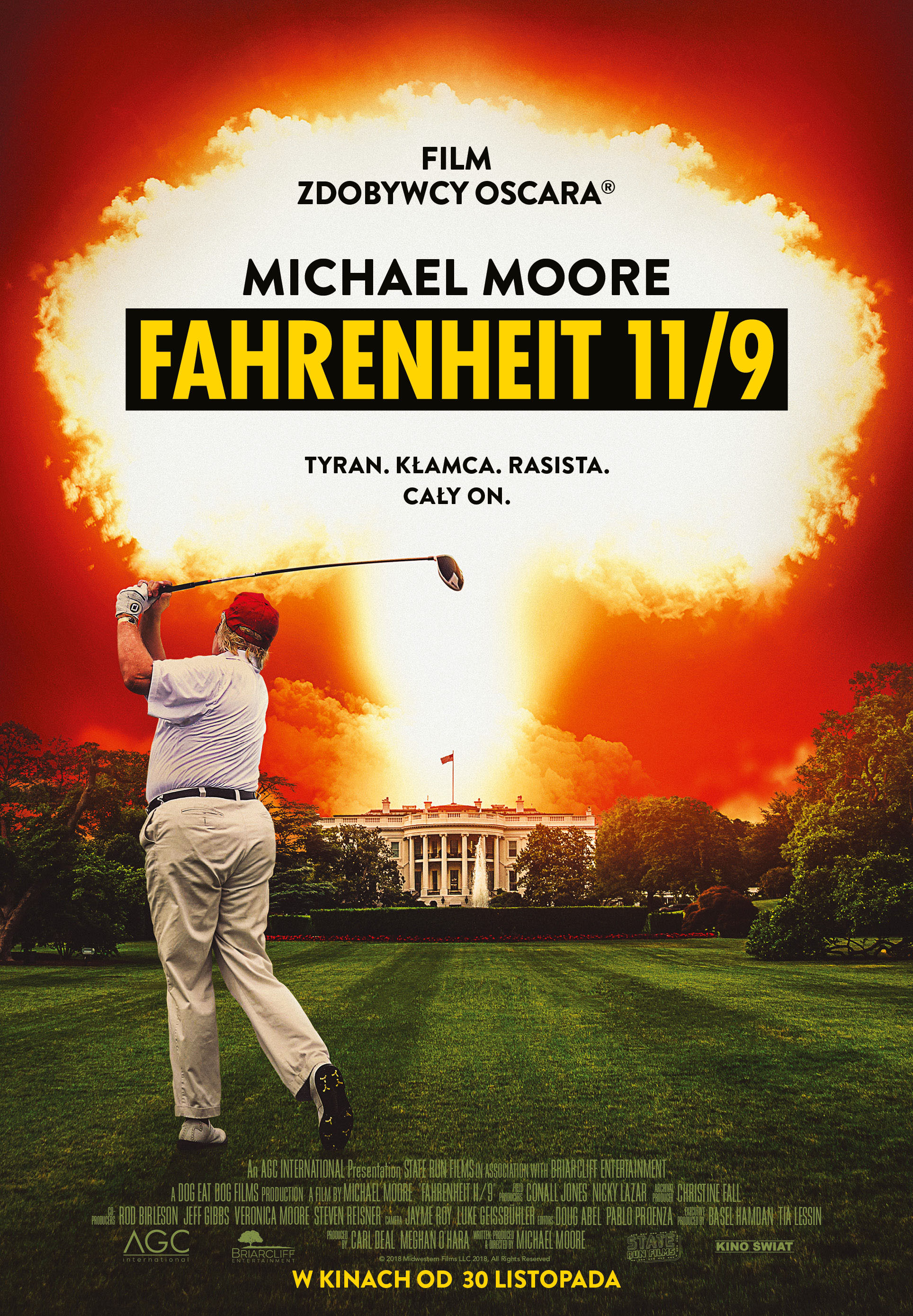 Polski plakat filmu 'Fahrenheit 11/9'