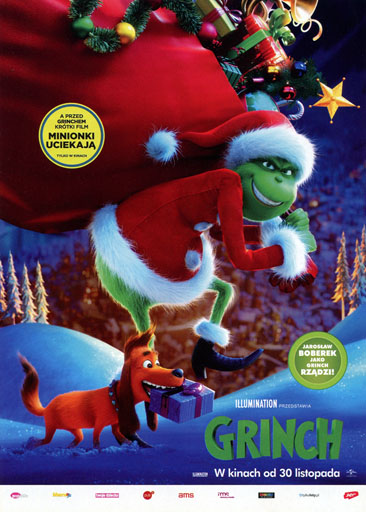 Przód ulotki filmu 'Grinch'