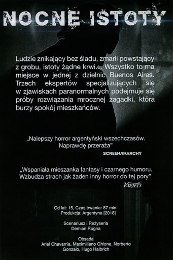 Tył ulotki filmu 'Nocne istoty'