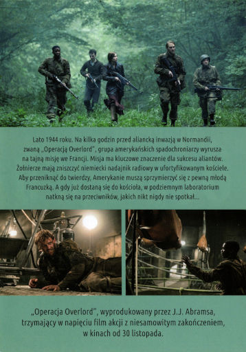 Tył ulotki filmu 'Operacja Overlord'