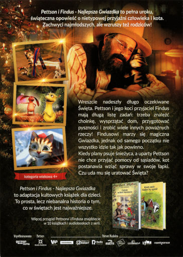 Tył ulotki filmu 'Pettson i Findus - Najlepsza Gwiazdka'