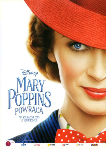 Przód ulotki filmu 'Mary Poppins powraca'