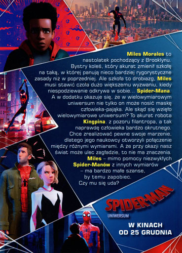 Tył ulotki filmu 'Spider-Man Uniwersum'
