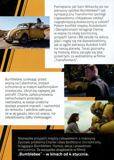 Tył ulotki filmu 'Bumblebee'