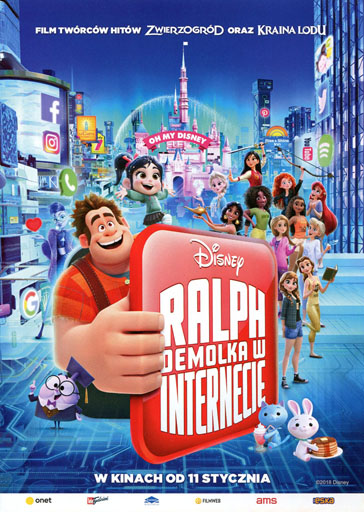 Przód ulotki filmu 'Ralph Demolka w internecie'