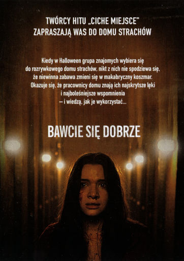 Tył ulotki filmu 'Dom strachów'