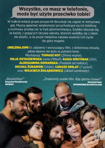 Tył ulotki filmu '(Nie)znajomi'