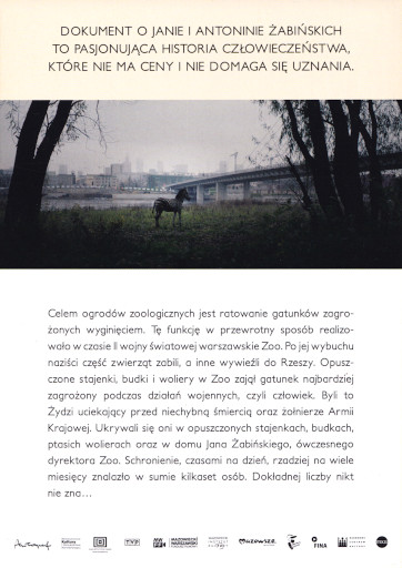 Tył ulotki filmu 'O zwierzętach i ludziach'