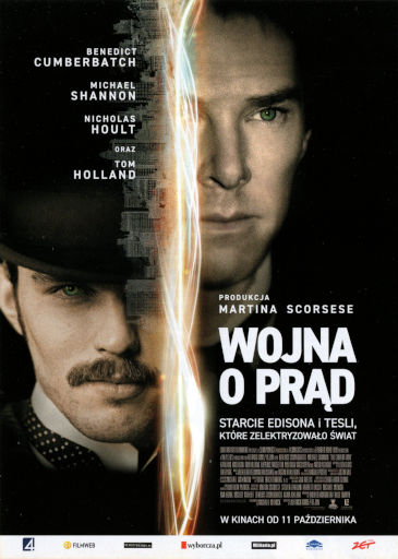 Przód ulotki filmu 'Wojna o prąd'
